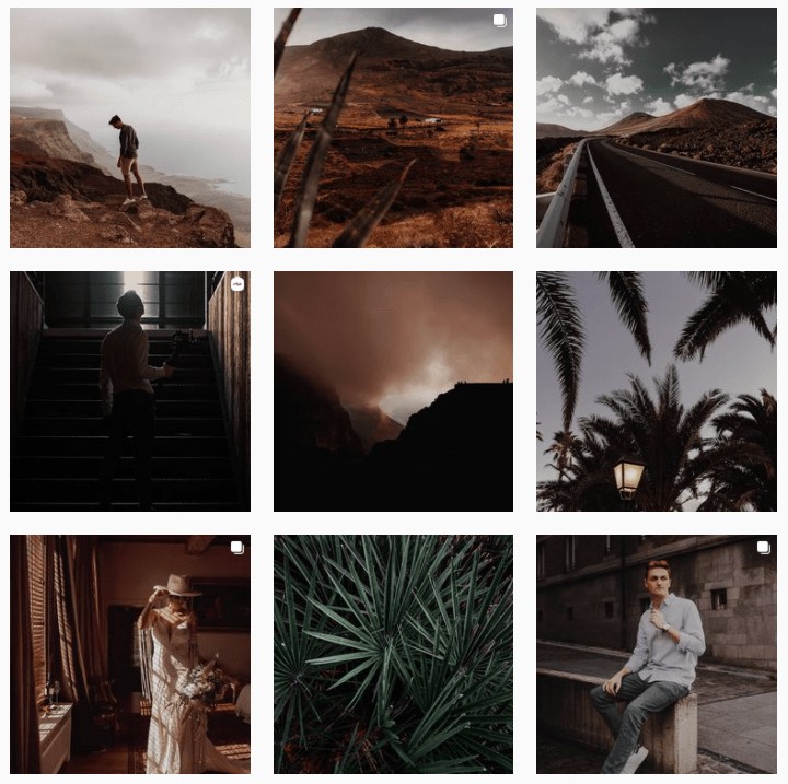 Grille Instagram organisée en damier montrant une disposition régulière pour un beau feed Instagram