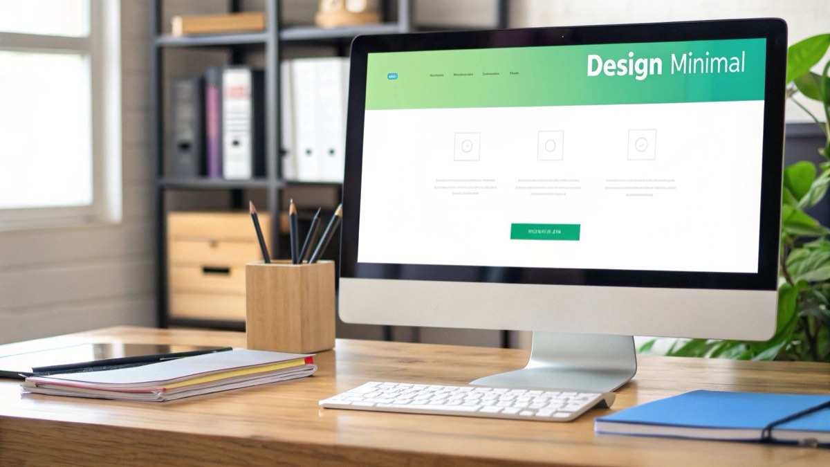 Exemple de landing page au design minimaliste