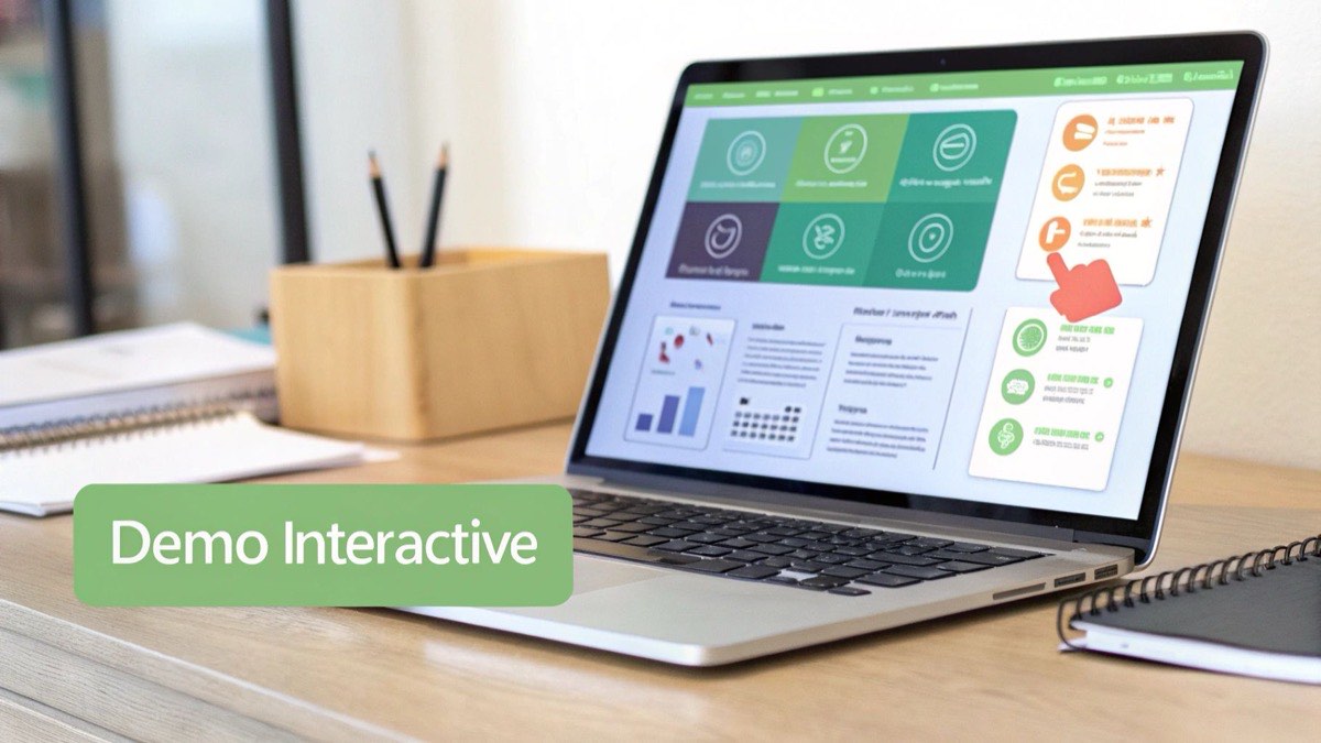 Exemple de landing page avec une démo interactive